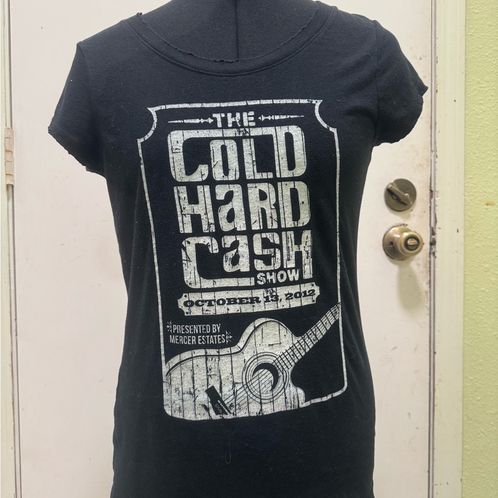 Women's Black Graphic Tee - The Cold Hard Cash Show L
